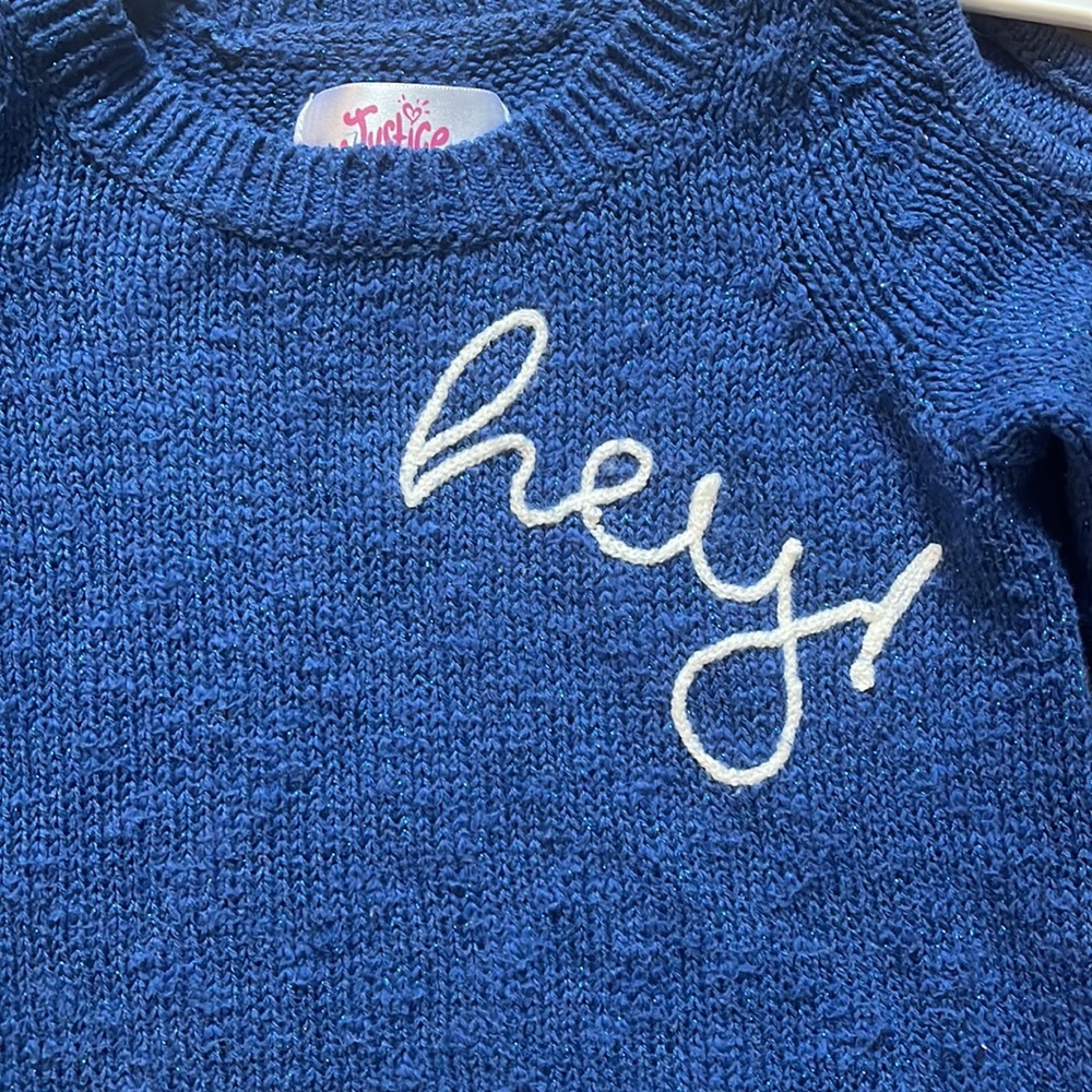 Justice for girls size 7 blue sweater - Picture 3 of 7